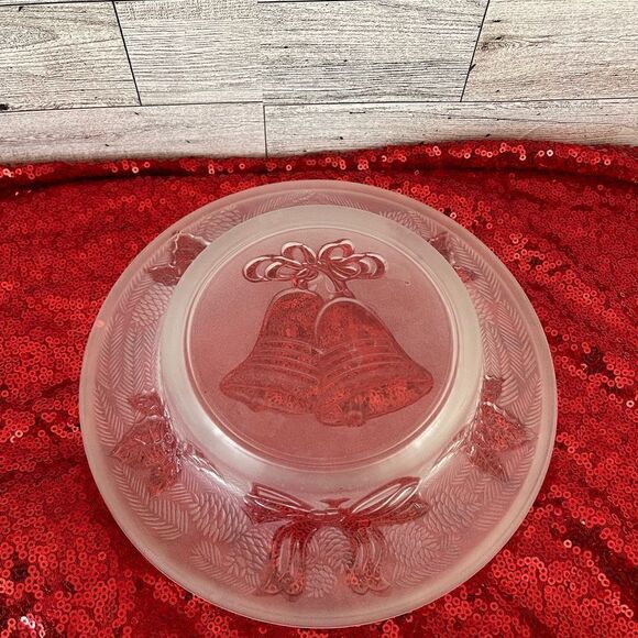 Bells and Holly Frosted Glass Bowl - Picture 6 of 6